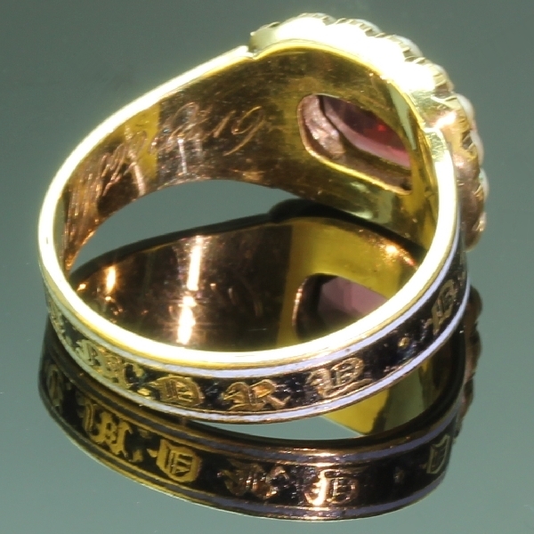 Gold Georgian antique mourning ring in memory of Mary Ann Edmonds 1806-1822 (image 15 of 20)